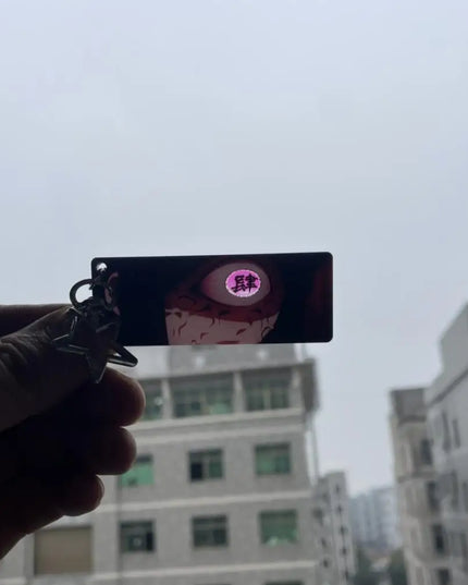 Demon Slayer Acrylic Pupil Translucency Card Key Chains Pendants Anime Twelve Kizuki Keychains Backpack Decorative Key Charm