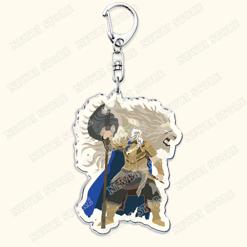 Video Game Dark Souls Keychains for Women Accessories Bag Bloodborne Malenia Melina Keyrings Jewelry Fans Gaming Friends Gift