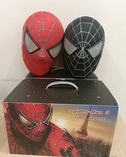 Spiderman Marvel 1/1 3D Spider-Man Tobey Mask Halloween Cosplay Faceshell Detachable Lenses Costumes Superhero Collection Models