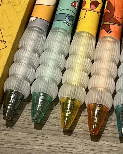 5pcs Pokemon Pikachu Gel Pen Cute Anime Cartoon Charmander Squirtle Press on Gel Pen Stationery School Supplies Holiday Gifts