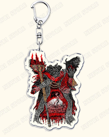 Video Game Dark Souls Keychains for Women Accessories Bag Bloodborne Malenia Melina Keyrings Jewelry Fans Gaming Friends Gift