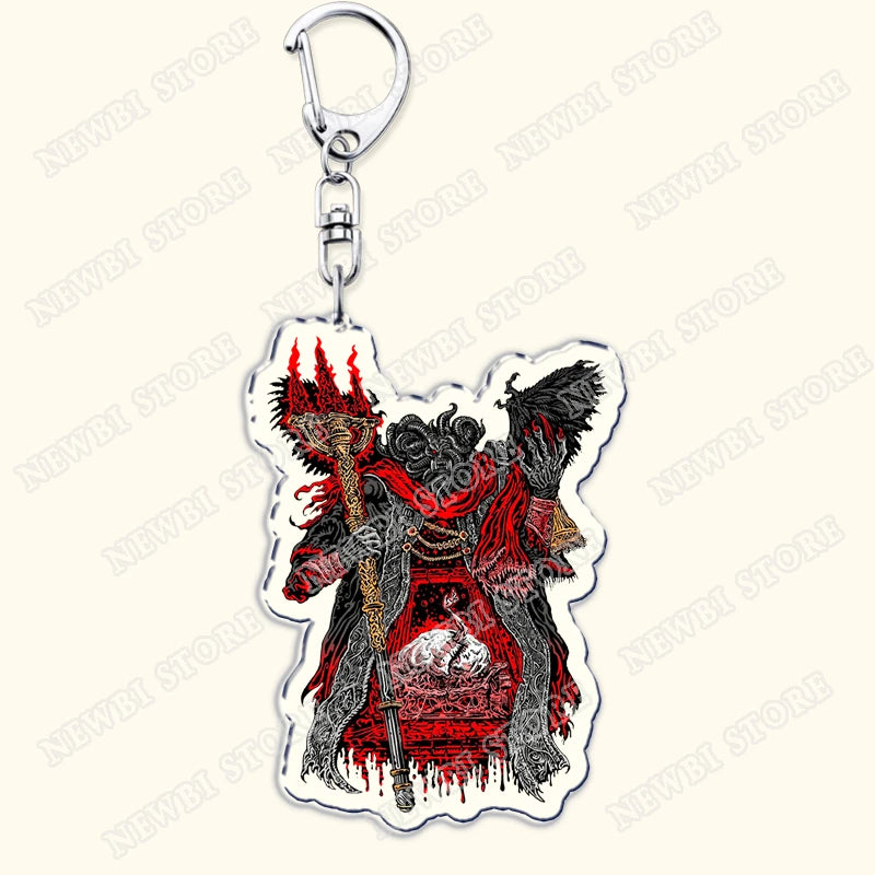 Video Game Dark Souls Keychains for Women Accessories Bag Bloodborne Malenia Melina Keyrings Jewelry Fans Gaming Friends Gift
