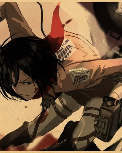 High Quality Vintage Japanese Anime Attack on Titan Retro Poster  Shingeki No Kyojin Kraft Paper Art Print Wall Sticker for Home
