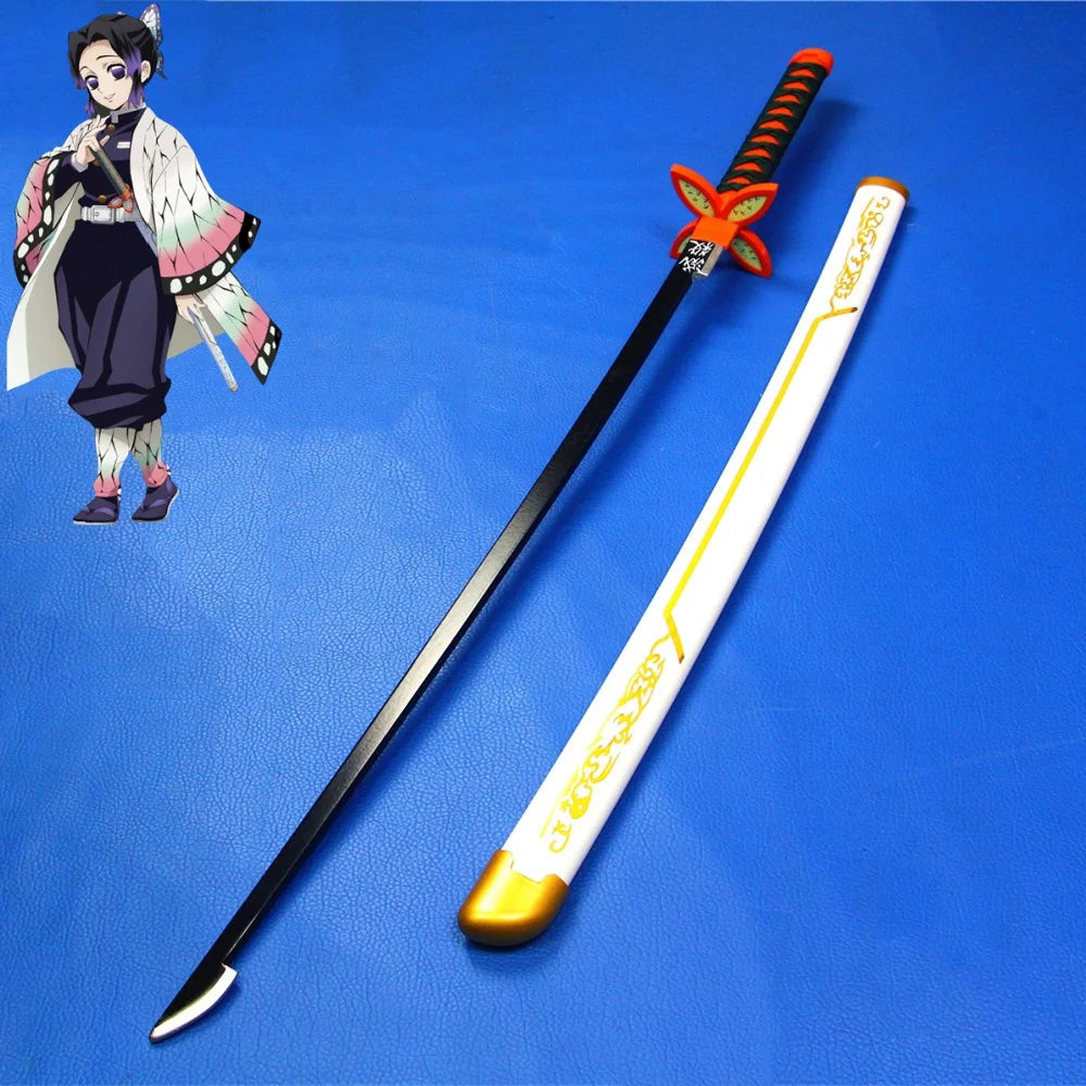 41in/104cm Demon Slayer Katana Anime Ninja Sword Demon Slayer Cosplay Prop Knife Real Size Samurai Sabre Japonesa Katana Sword