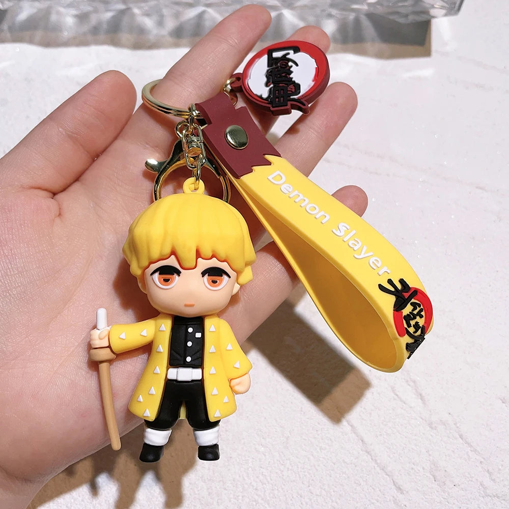 New Demon Slayer Kimetsu No Yaiba Blade of Ghost Keychain Cute Characters Bag Pendant Car Key Chain Ring Fans Gift Anime Jewelry