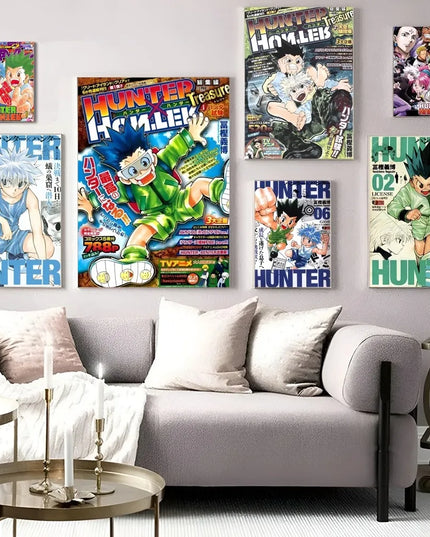 Anime Hunter X Hunter Classic Movie Posters Fancy Wall Sticker for Living Room Bar Decoration Room Wall Decor