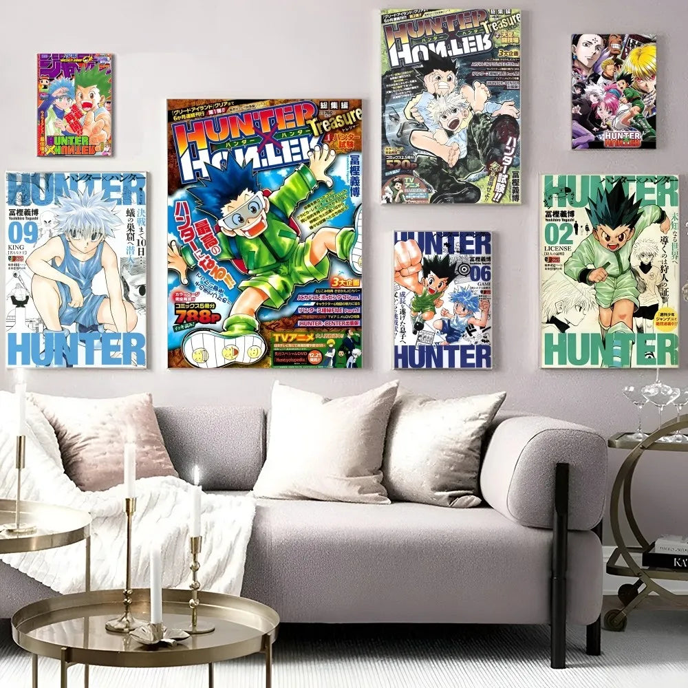 Anime Hunter X Hunter Classic Movie Posters Fancy Wall Sticker for Living Room Bar Decoration Room Wall Decor