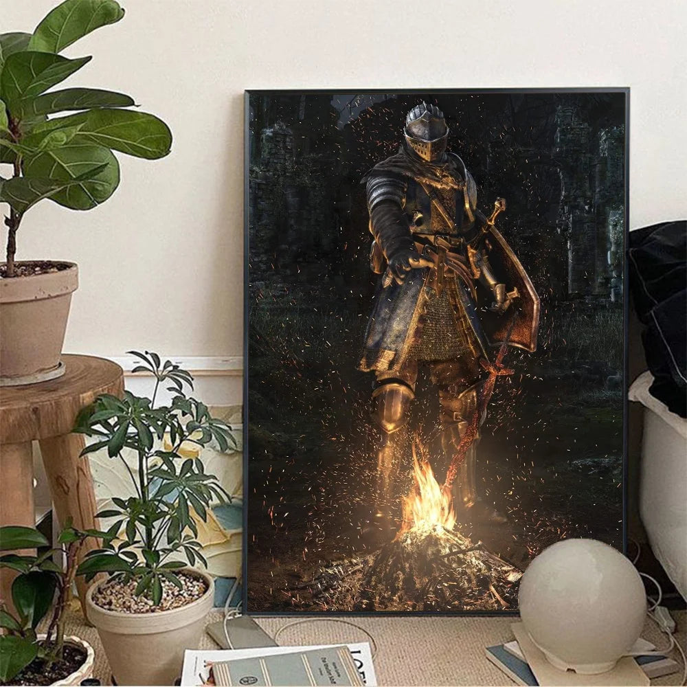 1pc DARK SOULS Adventure Game Poster Wall Art Home Decor Room Decor Digital Painting Living Room Restaurant Kitchen Art