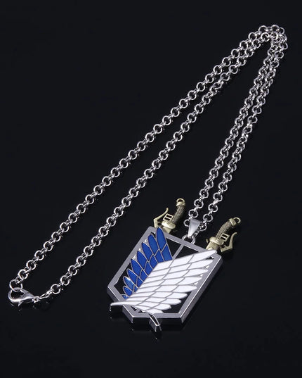 Anime Attack on Titan Necklace Shingeki No Kyojin Wings of Freedom Survey Sword Punk Necklace Pendant for Women Men Jewelry