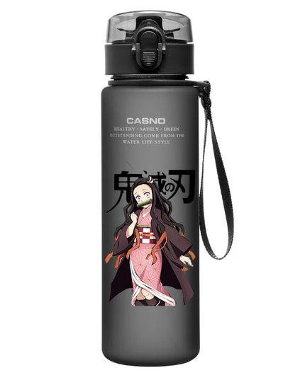 560Ml Demon Slayer Cup Drinking Outdoor Water Bottle Nezuko Tanjirou Children Portable Plastic Large Capacity Cup Christmas Gift