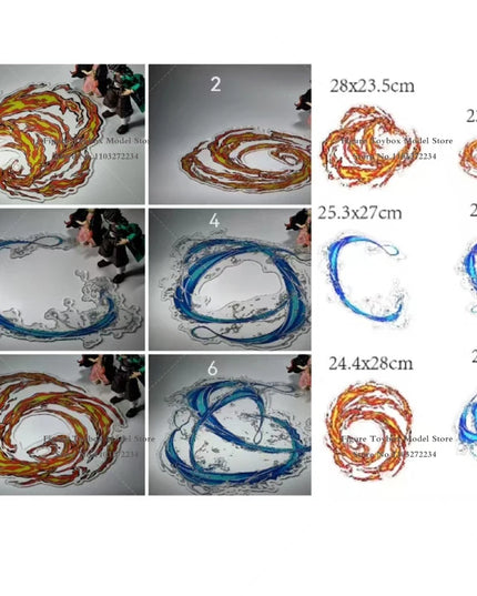SHF 1/12 Anime Kamado Tanjirou Boy Flame Strike Special Effects Static Water Model Toys Accessory For 6" Tomioka Giyuu Decor