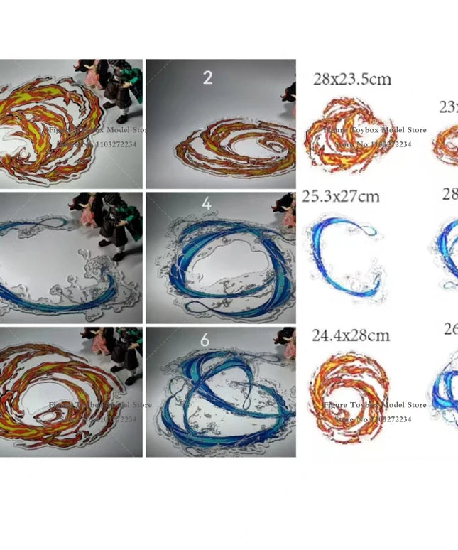 SHF 1/12 Anime Kamado Tanjirou Boy Flame Strike Special Effects Static Water Model Toys Accessory For 6" Tomioka Giyuu Decor