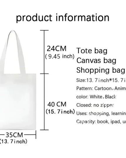 Demon Slayer Canvas Shoulder Bag Anime Cartoon Printed Storage Bags Large Capacity Student Stationery Eco Handbag Birthday Gifts