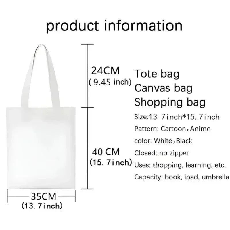 Demon Slayer Canvas Shoulder Bag Anime Cartoon Printed Storage Bags Large Capacity Student Stationery Eco Handbag Birthday Gifts