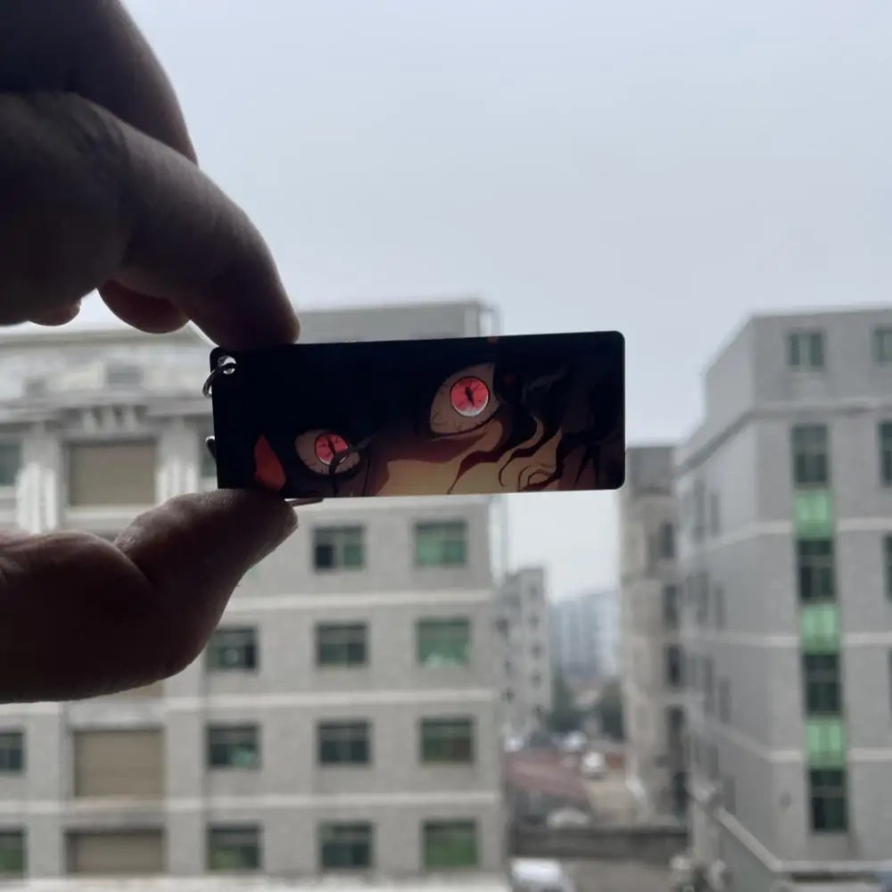 Demon Slayer Acrylic Pupil Translucency Card Key Chains Pendants Anime Twelve Kizuki Keychains Backpack Decorative Key Charm