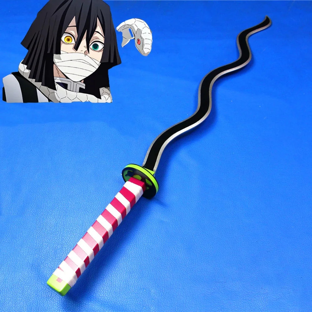 41in/104cm Demon Slayer Katana Anime Ninja Sword Demon Slayer Cosplay Prop Knife Real Size Samurai Sabre Japonesa Katana Sword