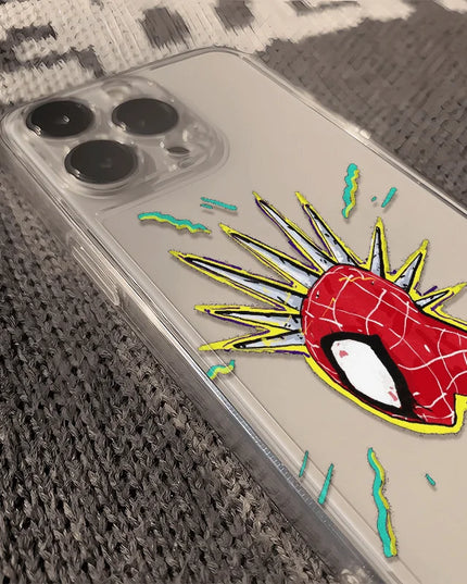 Marvel Spider Man Oil Painting Soft Phone Case For iPhone 16 15 13 Pro Max 13 12 11 Pro X XR XS MAX 14 Plus Y2k Anti Fall Cases