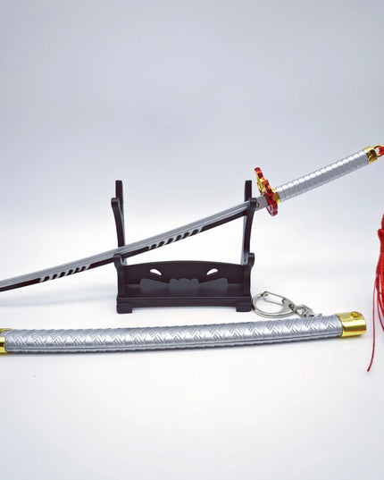 Demon Slayer Peripherals Tanjiro, Agatsuma Zenitsu Katana Full Metal Weapons Bounce Jump Knife Crafts Toy Sword Model Ornaments