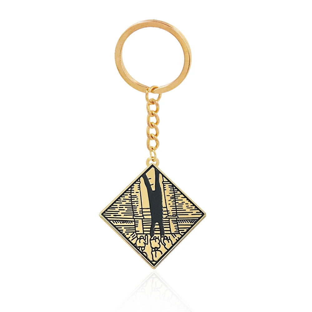 Game Ring Keychain Amulet Prosthetic Swordsman Pendant Necklaces for Men Women Bag Car Cosplay Props Accessories Jewelry