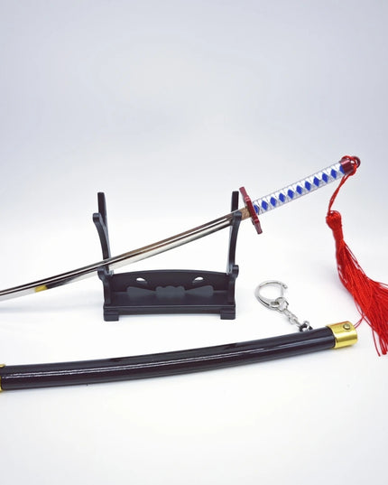 Demon Slayer Peripherals Tanjiro, Agatsuma Zenitsu Katana Full Metal Weapons Bounce Jump Knife Crafts Toy Sword Model Ornaments