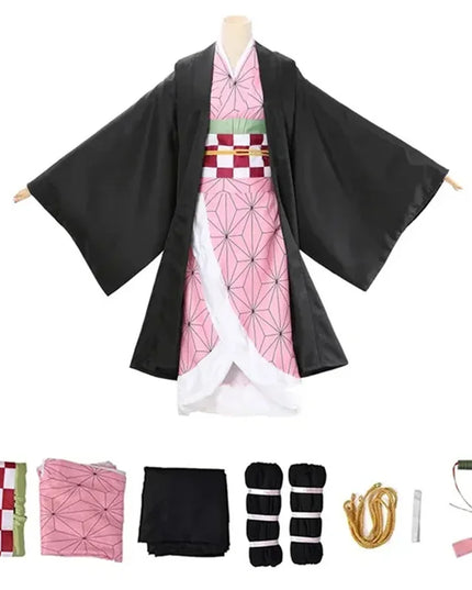 New Demon Slayer Cosplay Tanjiro Nezuko Cosplay Kids Shinobu Costume Japanese Anime Cartoon Halloween Costume Christmas Gifts