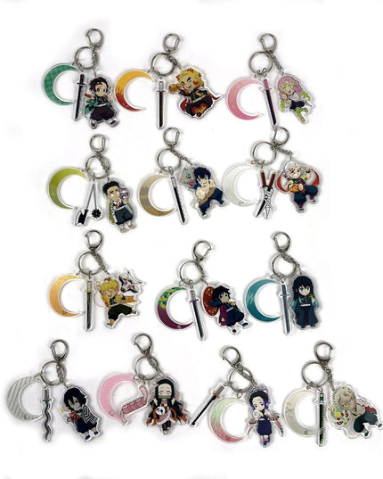 Demon Slayer Anime Character Tokitou Muichirou Uzui Tengen Tanjirou Acrylic Keychain Pendant Accessories