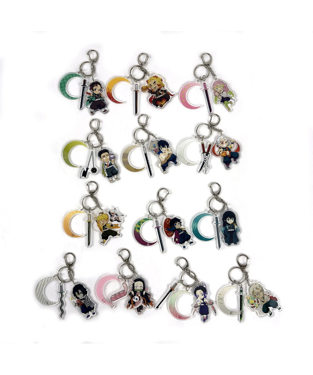 Demon Slayer Anime Character Tokitou Muichirou Uzui Tengen Tanjirou Acrylic Keychain Pendant Accessories