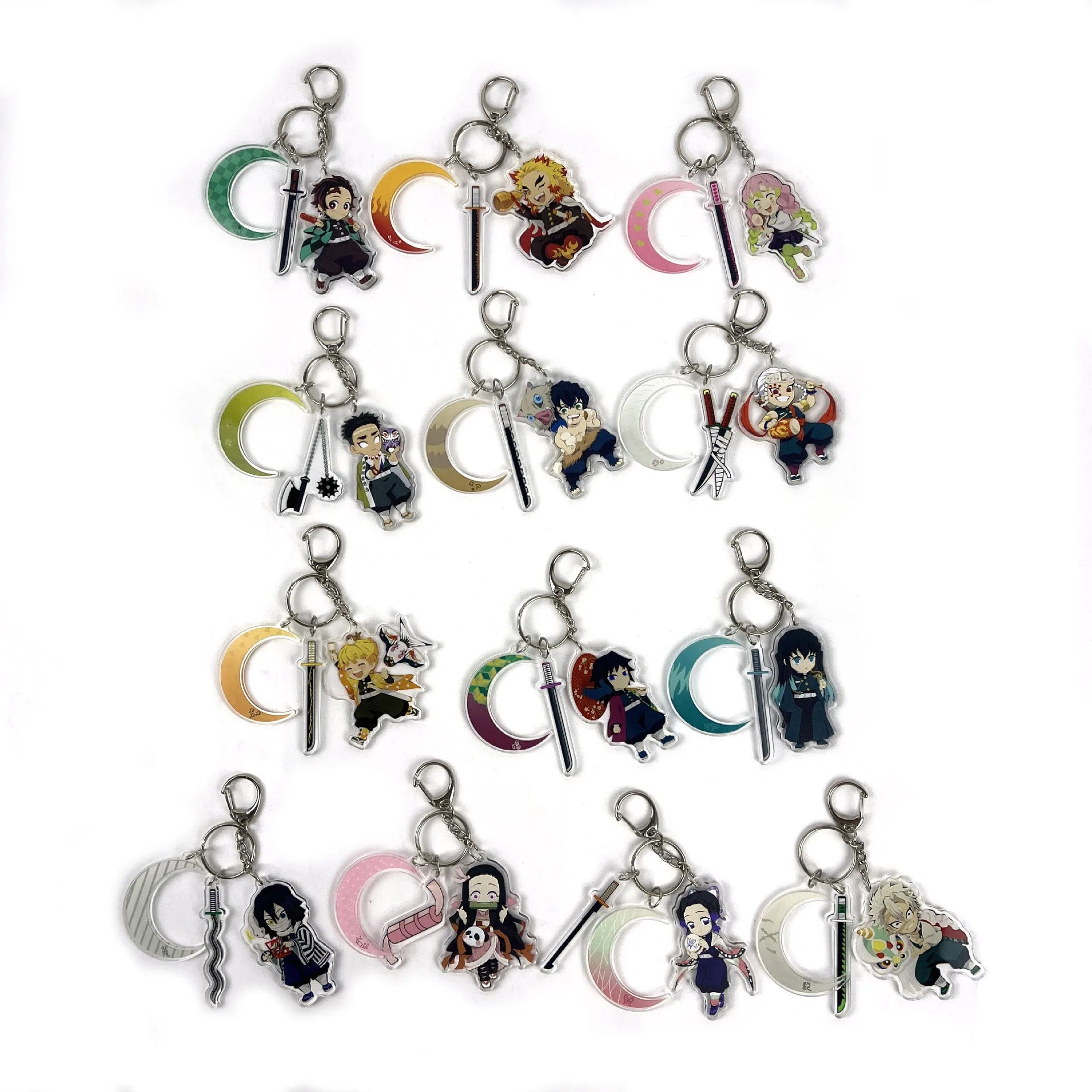 Demon Slayer Anime Character Tokitou Muichirou Uzui Tengen Tanjirou Acrylic Keychain Pendant Accessories