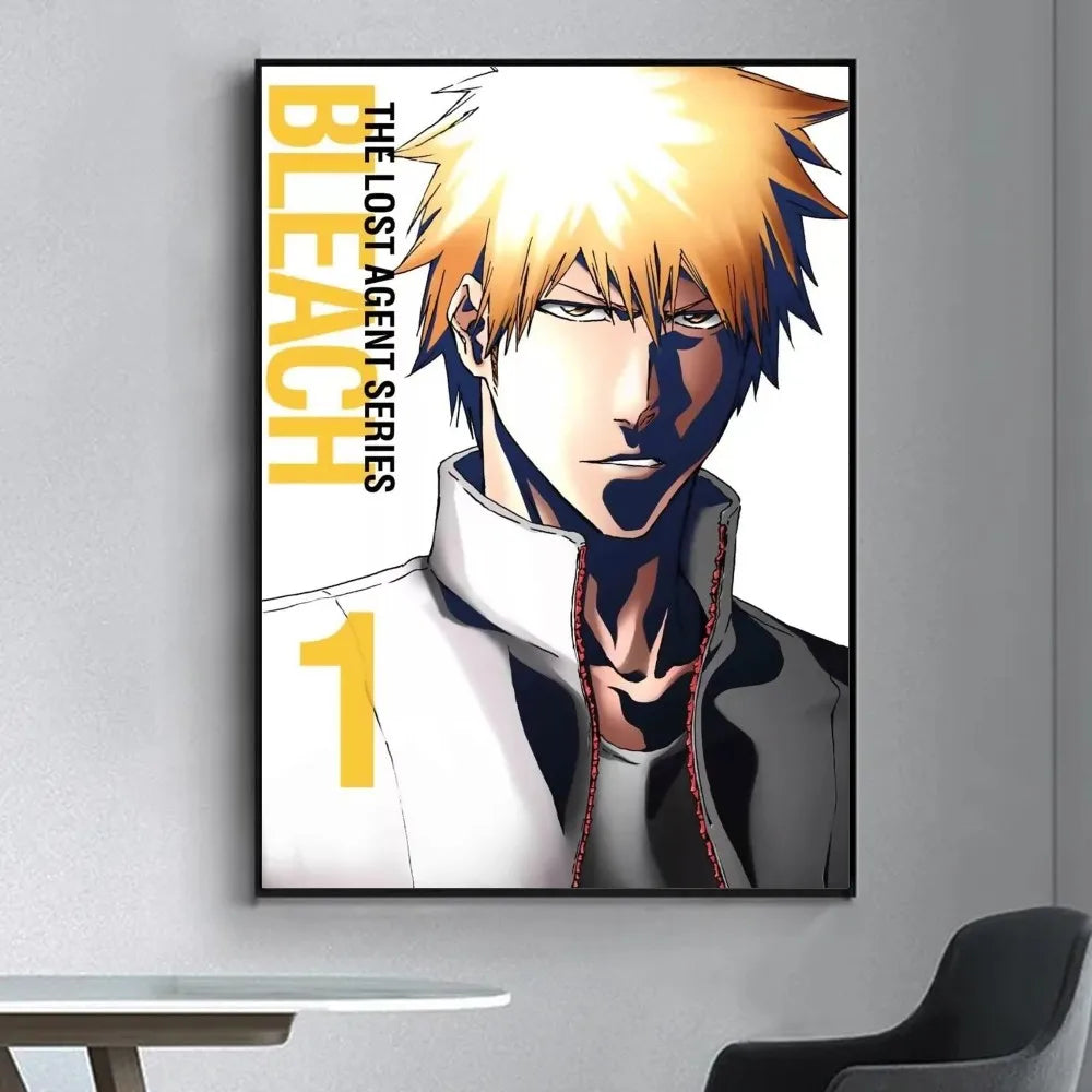 Anime Bleach   Poster Fancy Wall Sticker for Living Room Bar Vintage Decorative Painting Middle