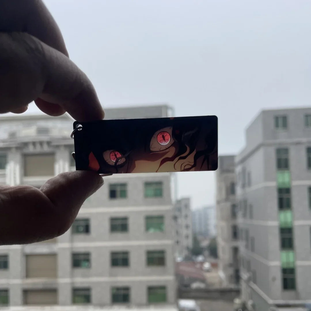 Demon Slayer Acrylic Pupil Translucency Card Key Chains Pendants Anime Twelve Kizuki Keychains Backpack Decorative Key Charm
