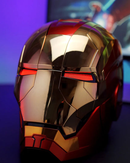 New AutoKing 1:1 Mk5 Iron Man Helmet Cosplay Voice Control Eyes with Light Model Toys for Adult Electric Wearable Christmas Gift
