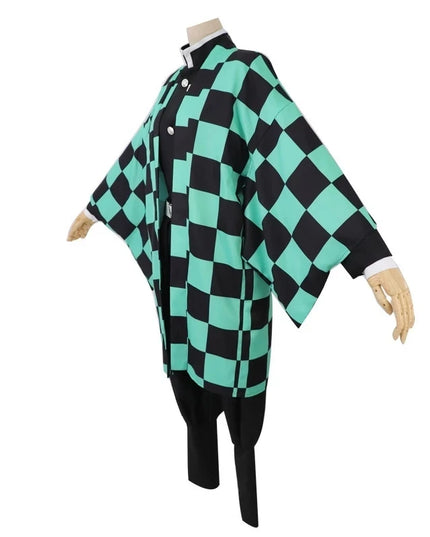 Anime Demon Slayer Kamado Tanjirou Cosplay Costume Kimetsu No Yaiba Cartoon Costume Sutis Wigs Halloween For Kids Adult CosParty