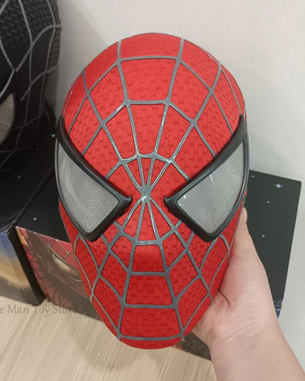 Spiderman Marvel 1/1 3D Spider-Man Tobey Mask Halloween Cosplay Faceshell Detachable Lenses Costumes Superhero Collection Models