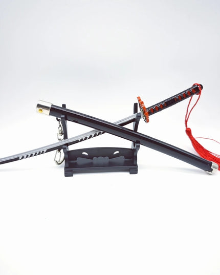 Demon Slayer Peripherals Tanjiro, Agatsuma Zenitsu Katana Full Metal Weapons Bounce Jump Knife Crafts Toy Sword Model Ornaments