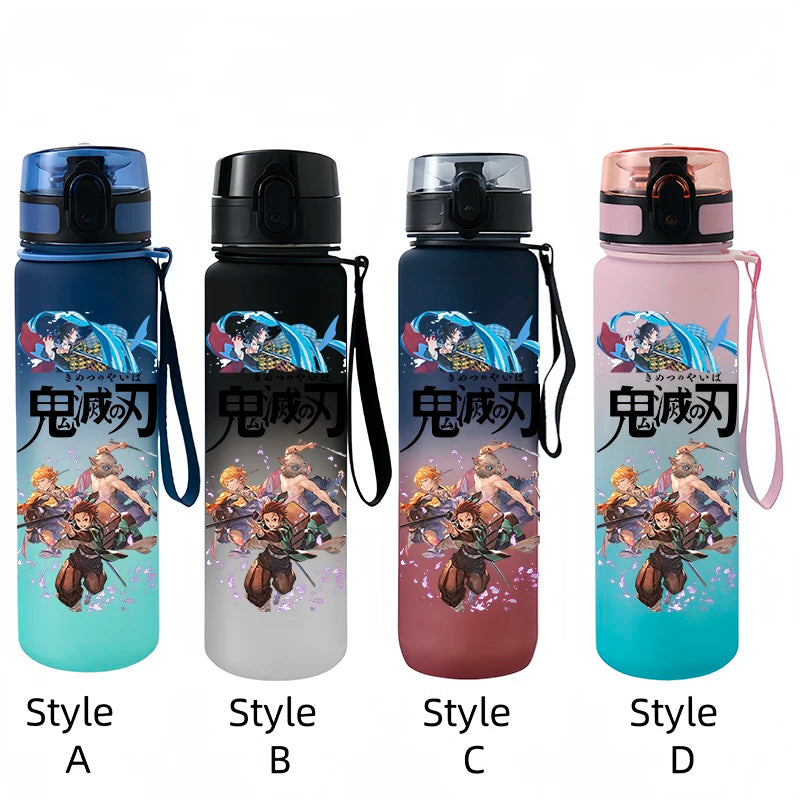Demon Slayer Tanjirou Water Cup Drinking Outdoor 650ml Nezuko Water Bottle Children Portable Plastic Cartoon Large Capacity