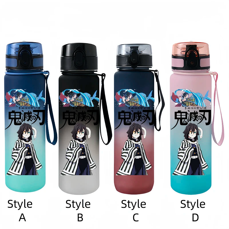 Demon Slayer Tanjirou Water Cup Drinking Outdoor 650ml Nezuko Water Bottle Children Portable Plastic Cartoon Large Capacity