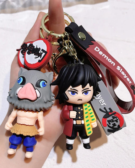 New Demon Slayer Kimetsu No Yaiba Blade of Ghost Keychain Cute Characters Bag Pendant Car Key Chain Ring Fans Gift Anime Jewelry