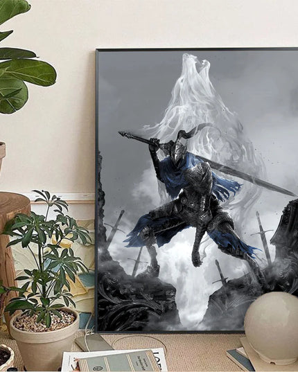 1pc DARK SOULS Adventure Game Poster Wall Art Home Decor Room Decor Digital Painting Living Room Restaurant Kitchen Art