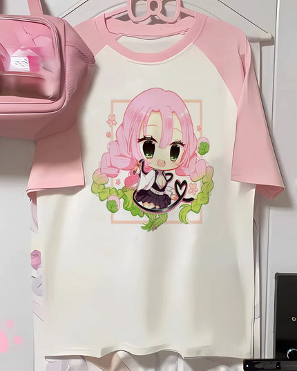 Mitsuri top women anime t shirt girl 2000s Japanese funny clothing