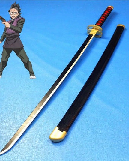 41in/104cm Demon Slayer Katana Anime Ninja Sword Demon Slayer Cosplay Prop Knife Real Size Samurai Sabre Japonesa Katana Sword