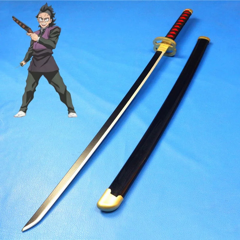 41in/104cm Demon Slayer Katana Anime Ninja Sword Demon Slayer Cosplay Prop Knife Real Size Samurai Sabre Japonesa Katana Sword