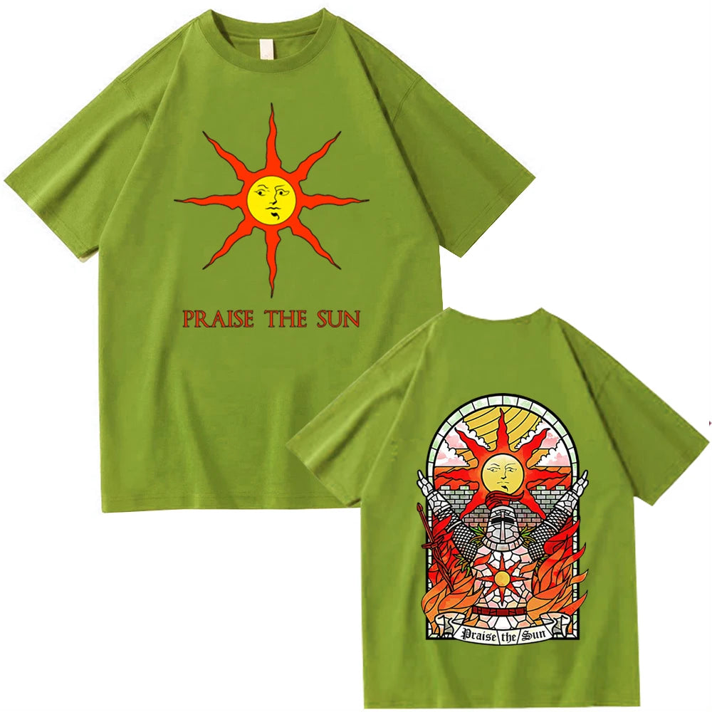 Dark Souls Praise The Sun T-shirt Man Women Harajuku O-neck Summer Casual Shirt