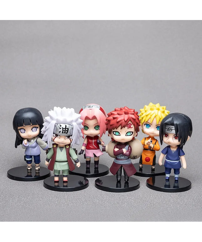 6 styles 9cm Anime Naruto Figures PVC Q Version Doll Gaara Kakashi  Figure Room Decoration Anime Figure