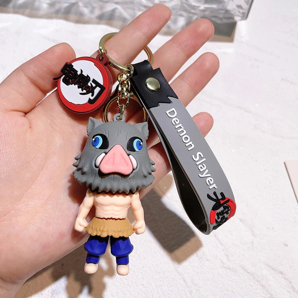 New Demon Slayer Kimetsu No Yaiba Blade of Ghost Keychain Cute Characters Bag Pendant Car Key Chain Ring Fans Gift Anime Jewelry