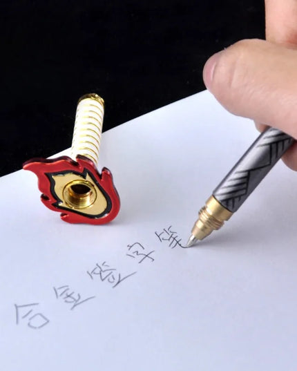 20cm Demon Slayer Katana Pen Tanjirou Sword Ainme Kimetsu No Yaiba Metal Ninja Knife Real Japanese Katana Pen Samurai Sword Toy