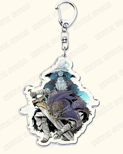 Video Game Dark Souls Keychains for Women Accessories Bag Bloodborne Malenia Melina Keyrings Jewelry Fans Gaming Friends Gift