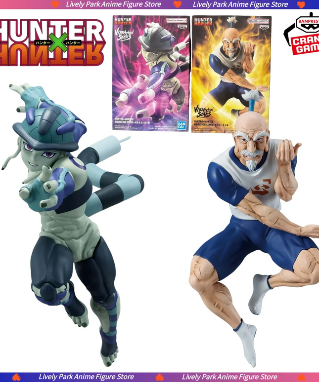 In Stock BANDAI HUNTER HUNTER VIBRATION STARS Aizakku Netero Meruem Hot Anime Action Model Gifts Collectible Figurines for Kids
