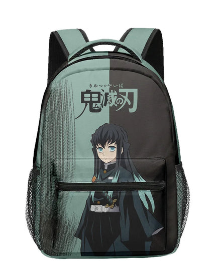 Anime Demon Slayer Tanjiro Nezuko 3D Printed Backpack for College Students Large School Bag 15 Inch Laptop Bag Middle School