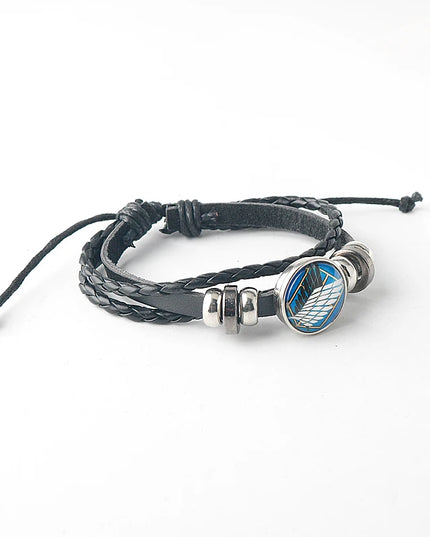 Anime Attack on Titan Leather Bracelet Wings of Liberty Wristband Leather Belt Buckle Bracelets For Women Men Trinket Gift