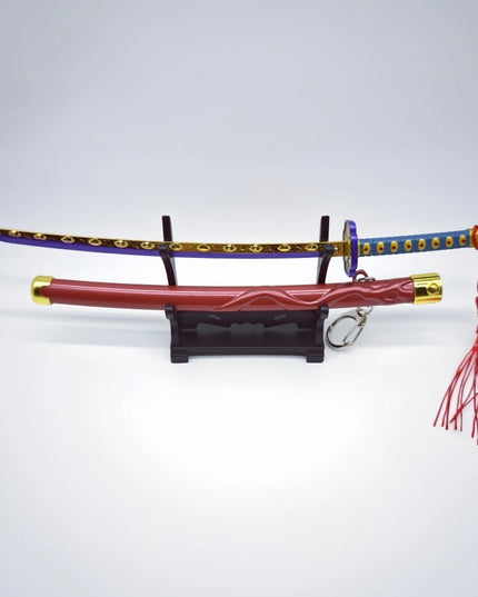 Demon Slayer Peripherals Tanjiro, Agatsuma Zenitsu Katana Full Metal Weapons Bounce Jump Knife Crafts Toy Sword Model Ornaments